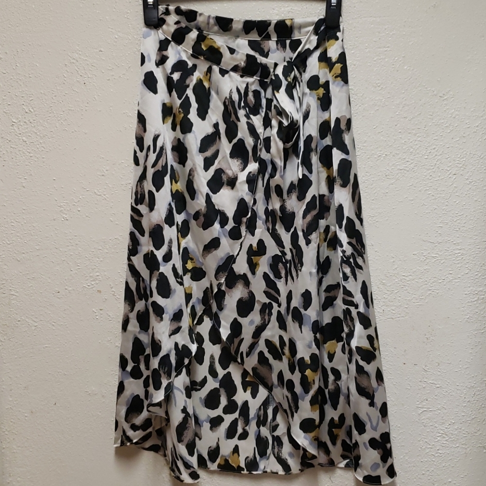 Jeuvre Leopard Print Tie Waist Skirt